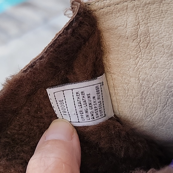 UGG Elsy Wedge Lace Up Brown Leather Sheepskin Lined Boot Size 7 - Picture 13 of 13